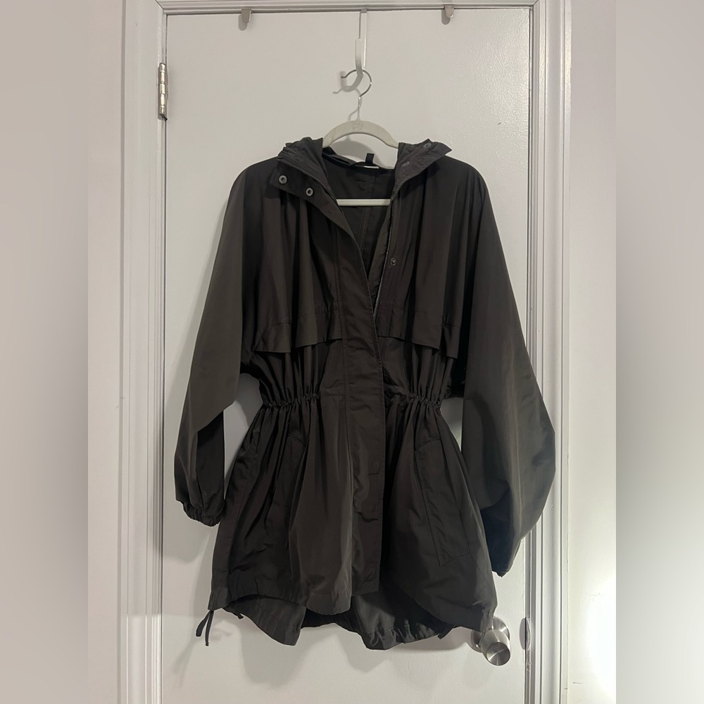 Packable ATHLETA rain coat - dark greenish/black